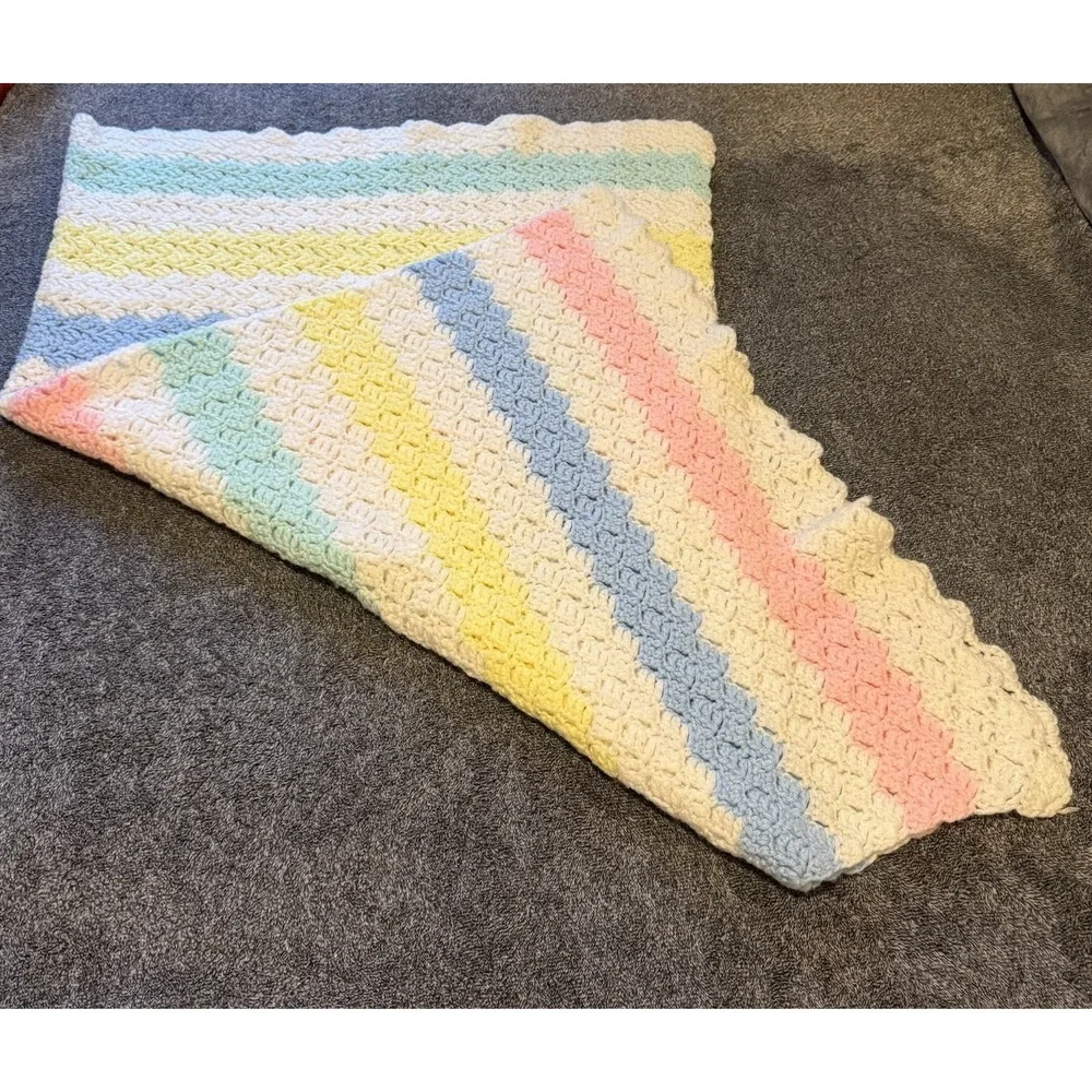 Handmade Crochet‎ Baby Afghan Blanket. 40